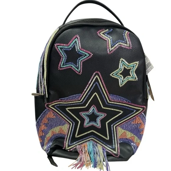 Sprayground African Intelligence AI Sandflower Backpack Stars Beads Black - Picture 2 of 11